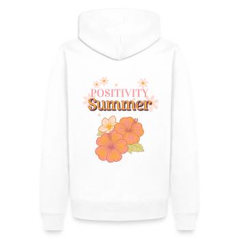 Summer Positivity - Idée cadeau - Sweat à capuche Premium bio Homme - blanc - Dos - Nico (187cm)