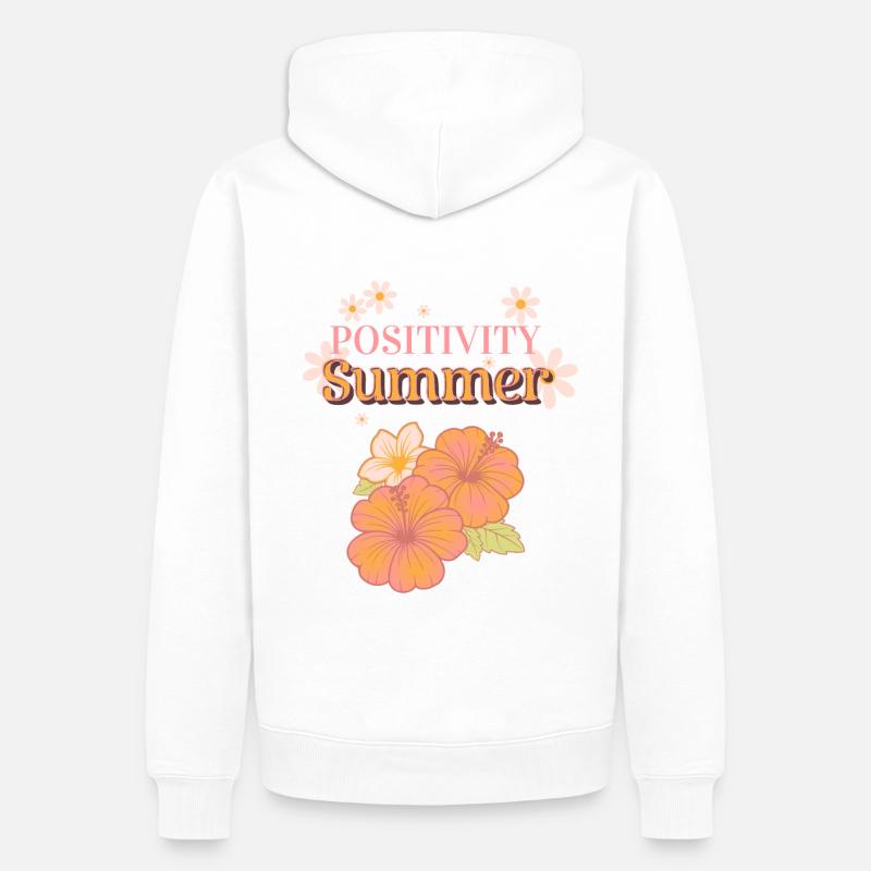 Summer Positivity - Idée cadeau - Sweat à capuche Premium bio Homme - blanc