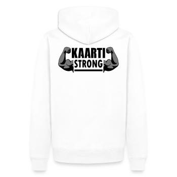 Garde Noir Fort - Sweat à capuche Premium bio Homme - blanc - Dos - Nico (187cm)
