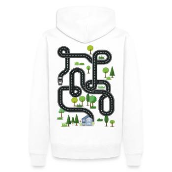 Roadtrip to sweet home - Männer Premium Bio Hoodie - Weiß - Hinten - Nico (187cm)