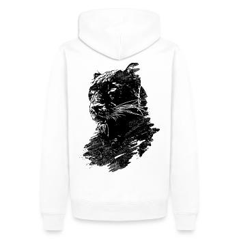 König Jaguar Black 2reborn - Männer Premium Bio Hoodie - Weiß - Hinten - Nico (187cm)
