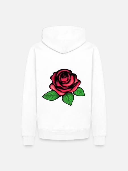 Rose - Männer Premium Bio Hoodie - Weiß
