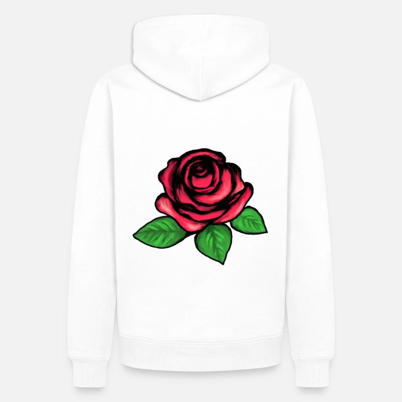 Rose - Sweat à capuche Premium bio Homme - blanc