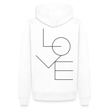 Love - Men’s Premium Organic Hoodie - white - Back - Nico (187cm)