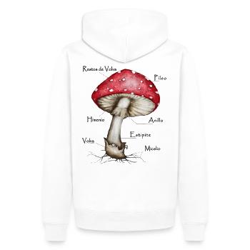 Mushroom - Fly agaric - Men’s Premium Organic Hoodie - white - Back - Nico (187cm)