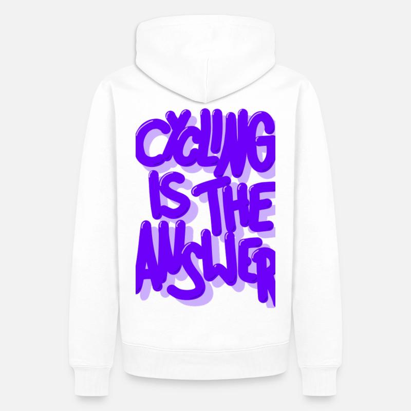Cycling is the answer lila - Männer Premium Bio Hoodie - Weiß