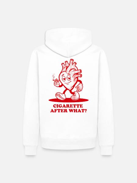 Zigarette nach was? - Männer Premium Bio Hoodie - Weiß