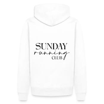 Sunday rücken - Männer Premium Bio Hoodie - Weiß - Hinten - Nico (187cm)