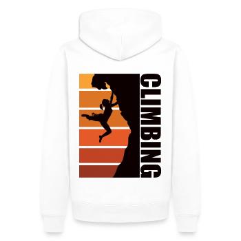 Sport Climbing - Free Climbing - Men’s Premium Organic Hoodie - white - Back - Nico (187cm)