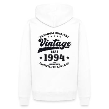 Vintage Mai 1994 Jahrgang 1994 Geburtstag 1994 - Männer Premium Bio Hoodie - Weiß - Hinten - Nico (187cm)