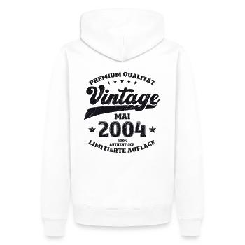 Vintage Mai 2004 Jahrgang 2004 Geburtstag 2004 - Männer Premium Bio Hoodie - Weiß - Hinten - Nico (187cm)