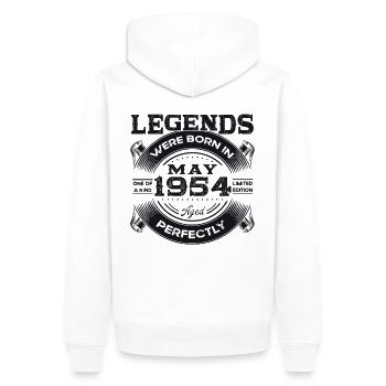 Légende Mai 1954 Né en 1954 Anniversaire 1954 - Sweat à capuche Premium bio Homme - blanc - Dos - Nico (187cm)