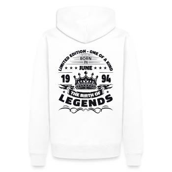 Legende Juni 1994 Jahrgang 1994 Geburtstag 1994 - Männer Premium Bio Hoodie - Weiß - Hinten - Nico (187cm)
