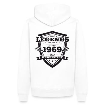 Original Juin 1969 Millésime 1969 Anniversaire 1969 - Sweat à capuche Premium bio Homme - blanc - Dos - Nico (187cm)