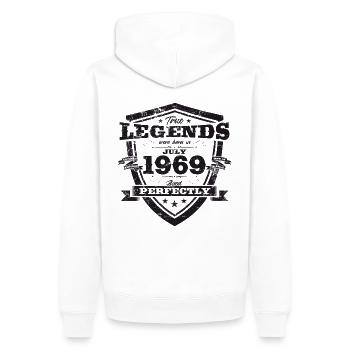 Original 1969 Millésime 1969 Anniversaire 1969 - Sweat à capuche Premium bio Homme - blanc - Dos - Nico (187cm)