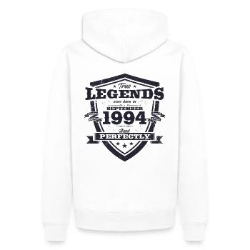 30ème Anniversaire Original Août 1994 Millésime 1994 - Sweat à capuche Premium bio Homme - blanc - Dos - Nico (187cm)