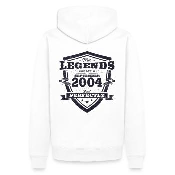 20. Geburtstag Original Legende 2004 Jahrgang 2004 - Männer Premium Bio Hoodie - Weiß - Hinten - Nico (187cm)