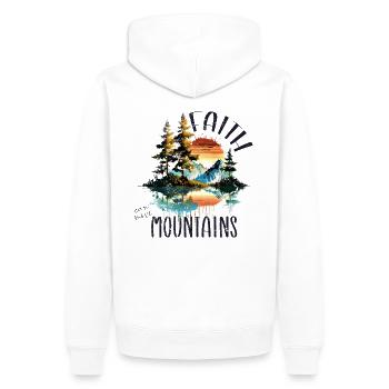 La foi peut déplacer des montagnes, Matthieu 17:20 - Sweat à capuche Premium bio Homme - blanc - Dos - Nico (187cm)