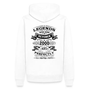 24. Geburtstag Vintage Oktober 2000 Jahrgang - Männer Premium Bio Hoodie - Weiß - Hinten - Nico (187cm)