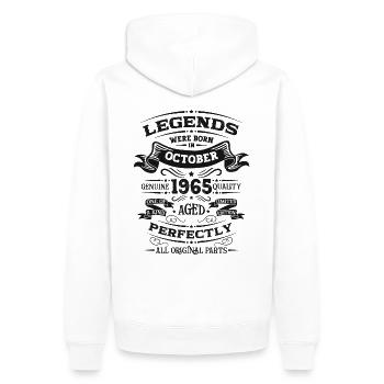 59. Geburtstag Legende Oktober 1965 Jahrgang 65 - Männer Premium Bio Hoodie - Weiß - Hinten - Nico (187cm)