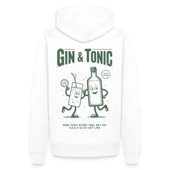 Gin and Tonic - Männer Premium Bio Hoodie - Weiß - Hinten - Nico (187cm)