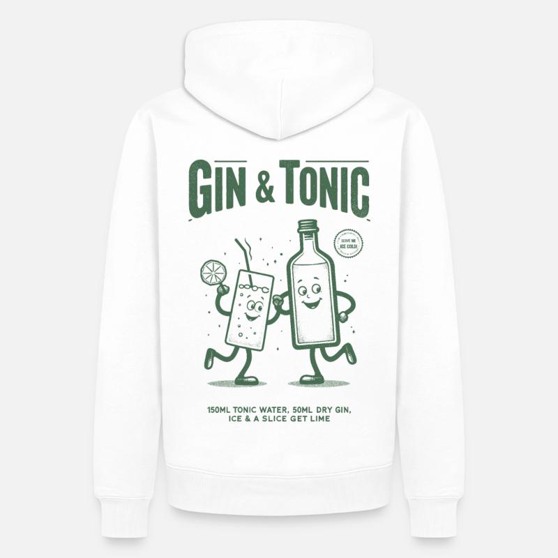 Gin and Tonic - Männer Premium Bio Hoodie - Weiß