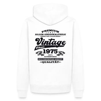 50th Birthday Gift Husband Original February 1975 - Men’s Premium Organic Hoodie - white - Back - Nico (187cm)