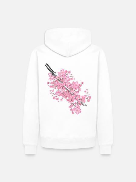 Katana Japan - Männer Premium Bio Hoodie - Weiß