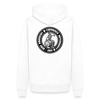 Chronisch Unterhopft Lockdown Bier Spruch - Männer Premium Bio Hoodie - Weiß - Hinten - Nico (187cm)