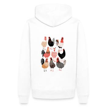 Winging It: T-shirt graphique de poulet ludique - Sweat à capuche Premium bio Homme - blanc - Dos - Nico (187cm)
