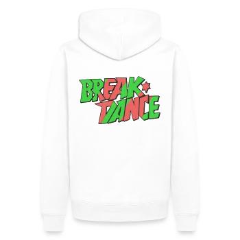 BreakDancer - Men’s Premium Organic Hoodie - white - Back - Nico (187cm)