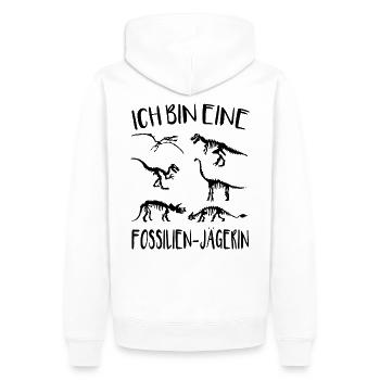 Fossilien Dinosaurier Zukünftige Paläontologin - Männer Premium Bio Hoodie - Weiß - Hinten - Nico (187cm)