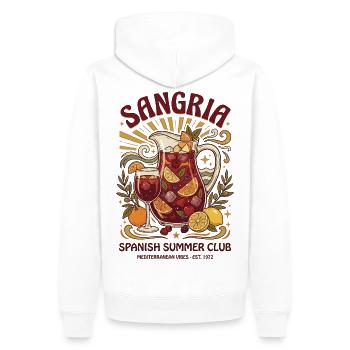 Sangria - Männer Premium Bio Hoodie - Weiß - Hinten - Nico (187cm)