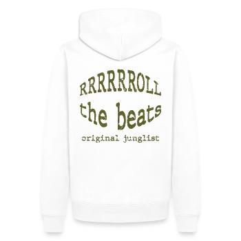 Drum n Bass Classic DNB Roll The Beats Junglist - Men’s Premium Organic Hoodie - white - Back - Nico (187cm)