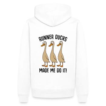 Canards Canard Canard Maman Canard Papa Élevage De Canards - Sweat à capuche Premium bio Homme - blanc - Dos - Nico (187cm)