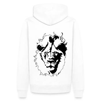 Lion - Sweat à capuche Premium bio Homme - blanc - Dos - Nico (187cm)