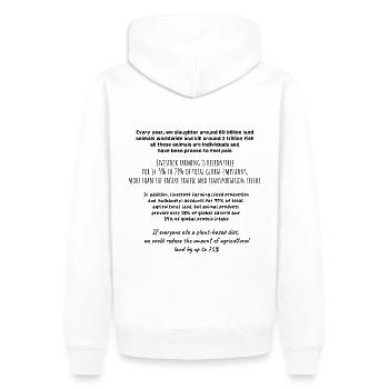 Fakten über die Viehzucht #1 (ohne Symbole) - Männer Premium Bio Hoodie - Weiß - Hinten - Nico (187cm)