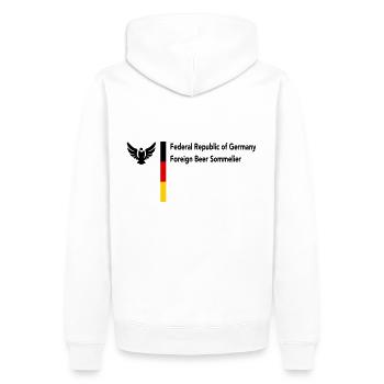 Foreign Beer Sommelier - Männer Premium Bio Hoodie - Weiß - Hinten - Nico (187cm)