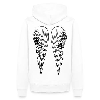 Ailes d'ange, ailes, ange - Sweat à capuche Premium bio Homme - blanc - Dos - Nico (187cm)