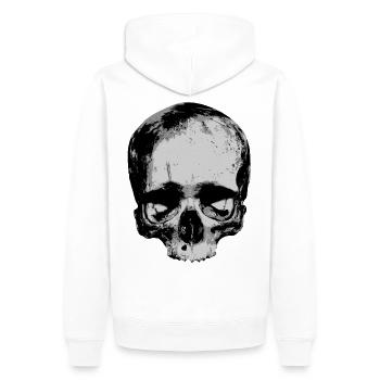 Totenkopf / Skull / Schädel - Männer Premium Bio Hoodie - Weiß - Hinten - Nico (187cm)