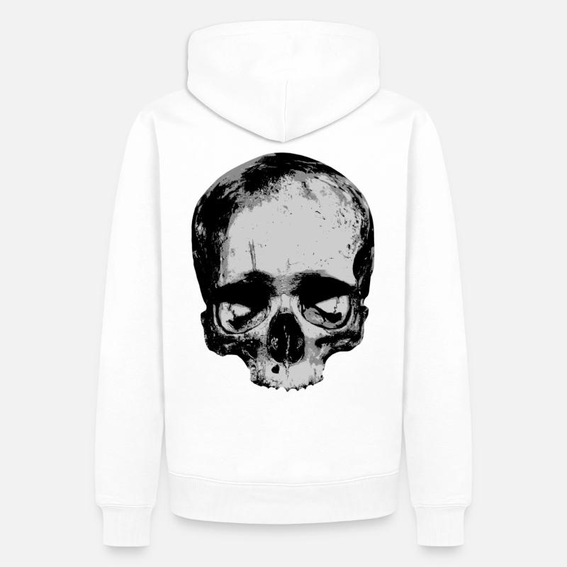 Totenkopf / Skull / Schädel - Männer Premium Bio Hoodie - Weiß