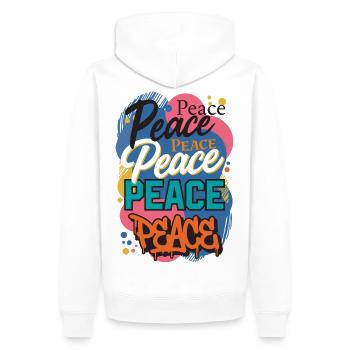 La paix en graffiti - Sweat à capuche Premium bio Homme - blanc - Dos - Nico (187cm)