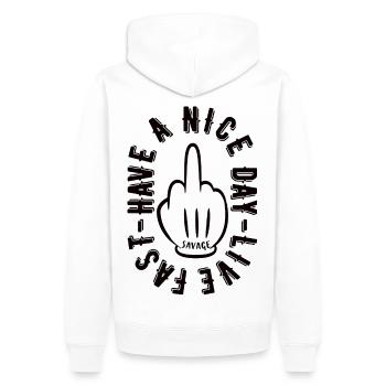 HAVE A NICE DAY - Männer Premium Bio Hoodie - Weiß - Hinten - Nico (187cm)