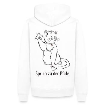 Sprich zu der Pfote Katze Geschenk - Männer Premium Bio Hoodie - Weiß - Hinten - Nico (187cm)