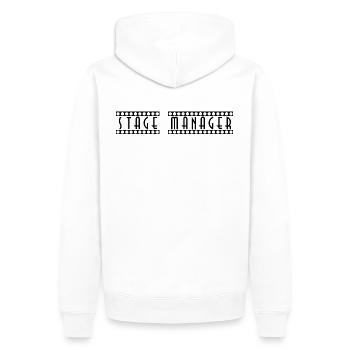 Stage_Manager - Männer Premium Bio Hoodie - Weiß - Hinten - Nico (187cm)