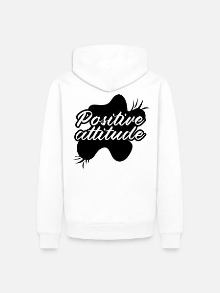 Atitude Positive - Men’s Premium Organic Hoodie - white