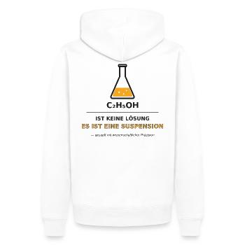 Chemical Suspension Beer - Men’s Premium Organic Hoodie - white - Back - Nico (187cm)