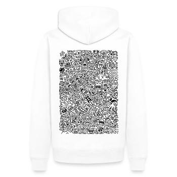 Doodle Paragliders noir - Sweat à capuche Premium bio Homme - blanc - Dos - Nico (187cm)