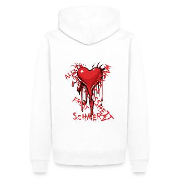 Heart Broken - Men’s Premium Organic Hoodie - white - Back - Nico (187cm)