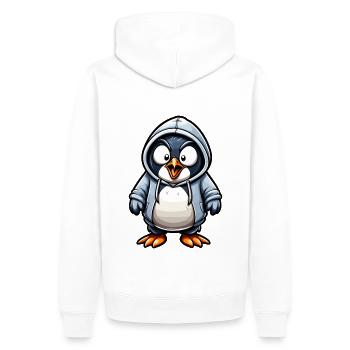 Pingouin en colère - Sweat à capuche Premium bio Homme - blanc - Dos - Nico (187cm)